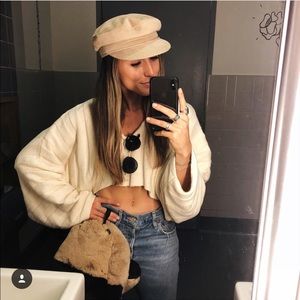 12th tribe bone suede fisherman cap